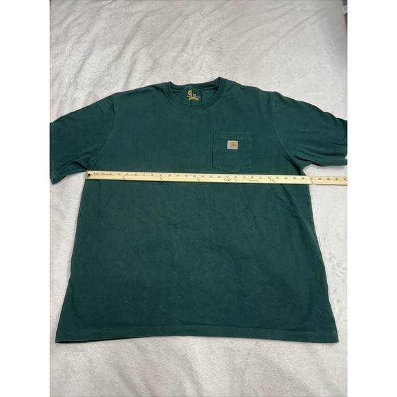 Carhartt Men's Original Fit Green Short Sleeve Pocket T-Shirt Size 2XL K87 HTG - Picture 4 of 6
